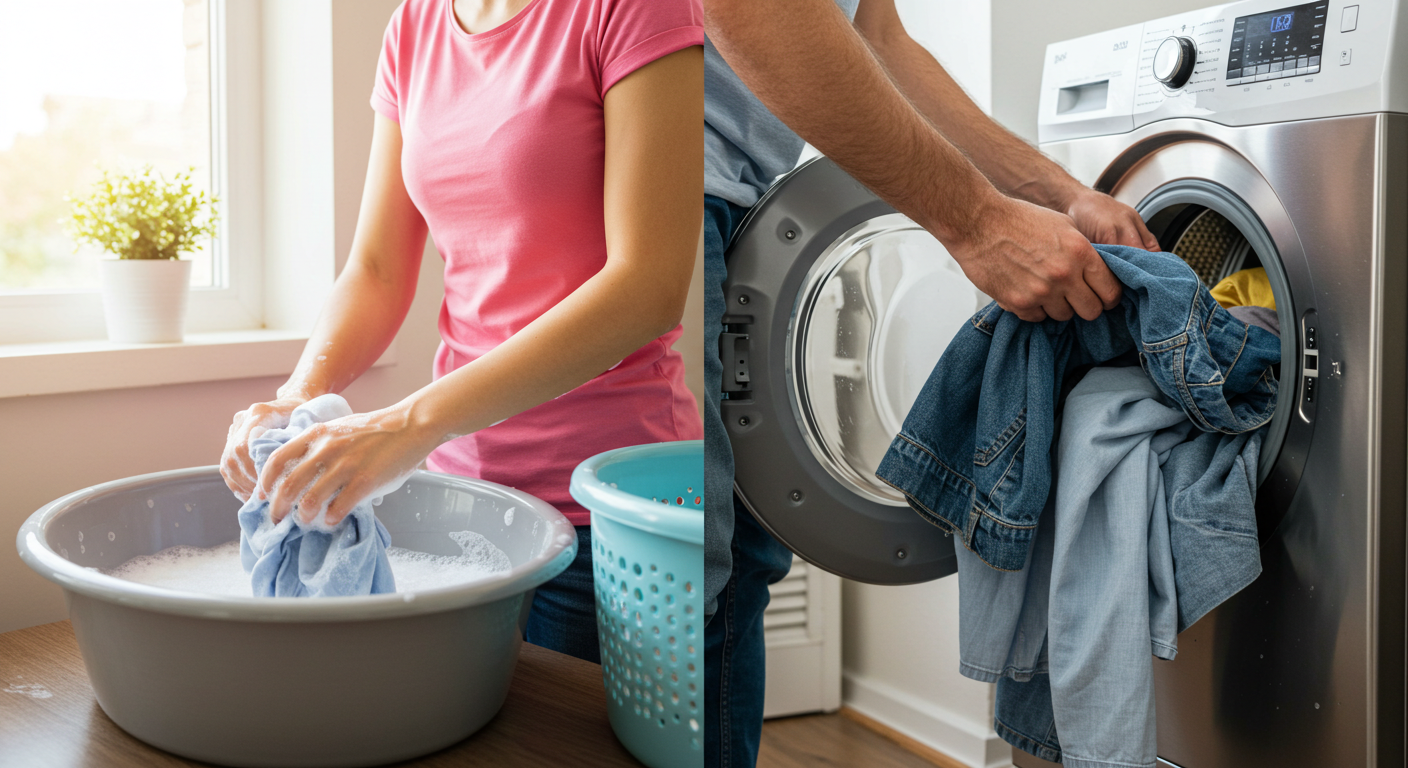 Washing Clothes By Hand vs. Washing Machine