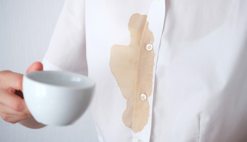 Baking soda Removing coffee stains from white clothes